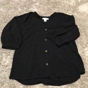 Sale!! Monteau Button Up Blouse (black)